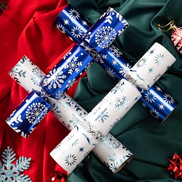 8 Pack Christmas Party Table Favor with Blue & White Snowflake Design with Party - Picture 3 of 9